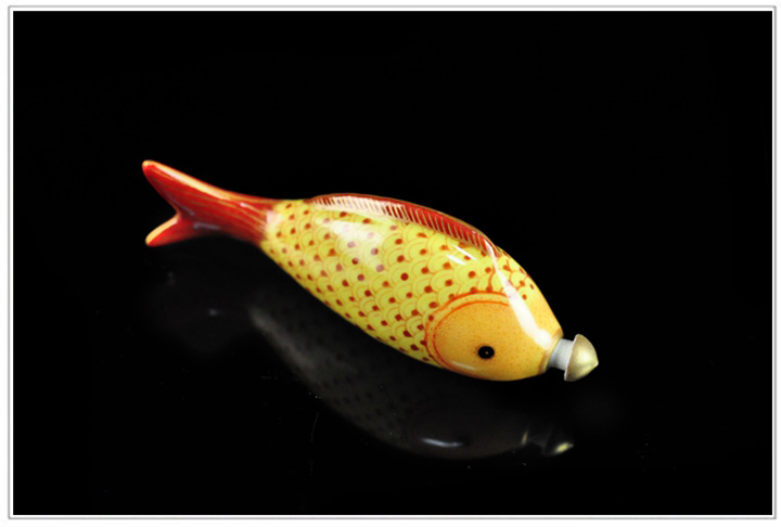 仿古瓷純手繪粉彩描金鼻煙壺之雙魚(yú)