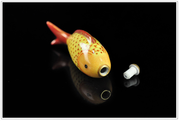 仿古瓷純手繪粉彩描金鼻煙壺之雙魚(yú)