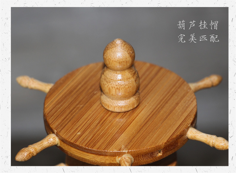 大山皮紙竹子全竹圓盤(pán)毛筆筆架