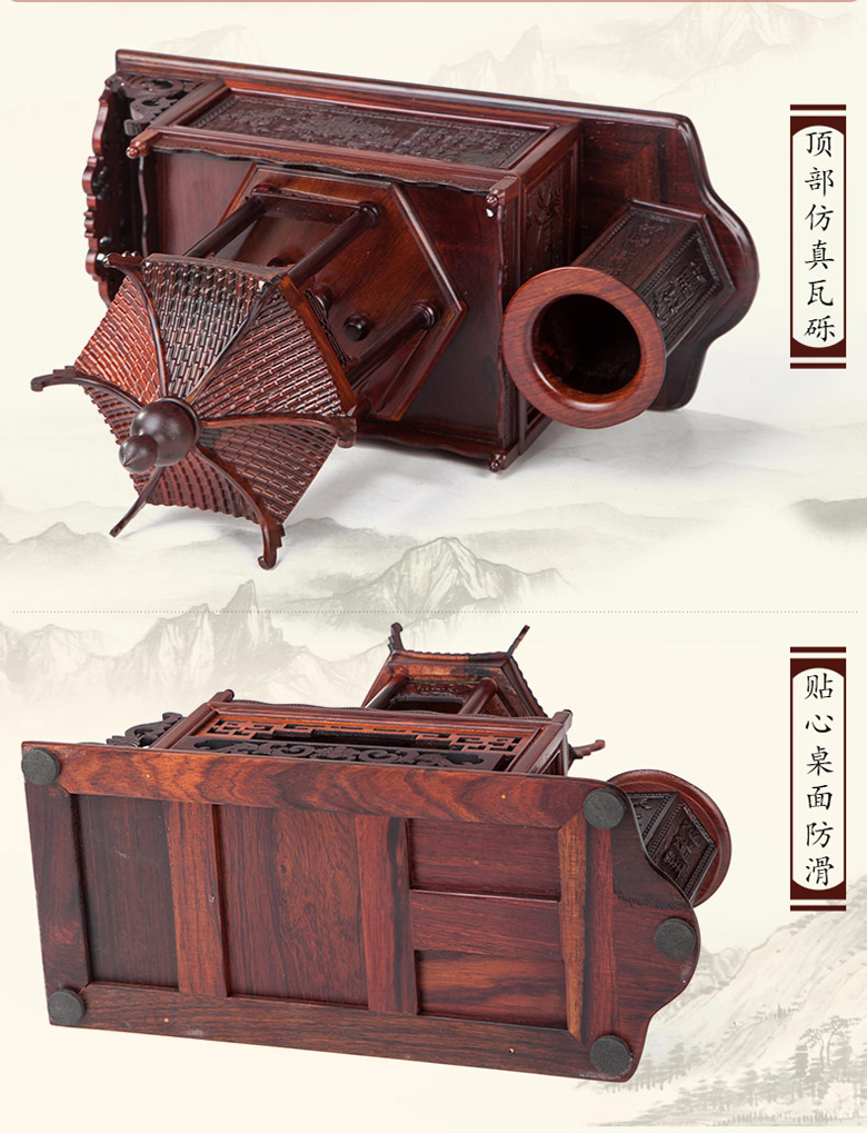 東陽紅木創(chuàng)意木雕雕刻筆筒