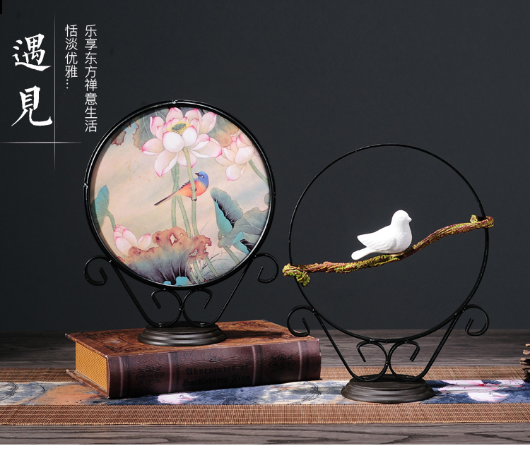 寓意招財(cái)?shù)募壹褬肺膶W(xué)禪意鐵藝工藝品擺件