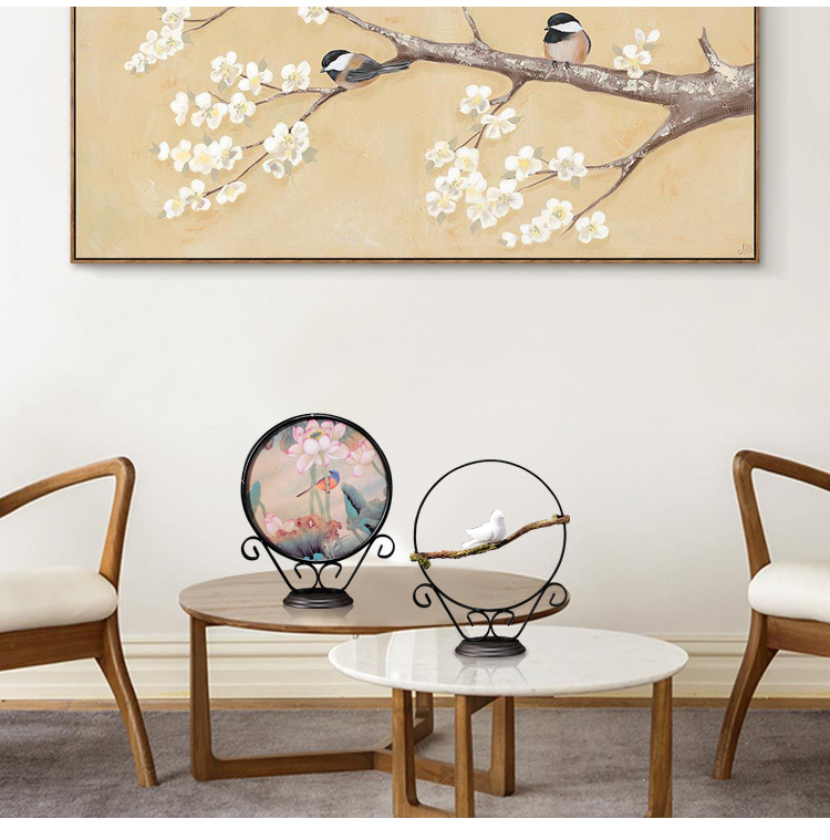 寓意招財(cái)?shù)募壹褬肺膶W(xué)禪意鐵藝工藝品擺件