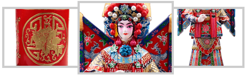 兩款家佳樂文學國粹京劇人物臉譜泥塑彩繪筆筒