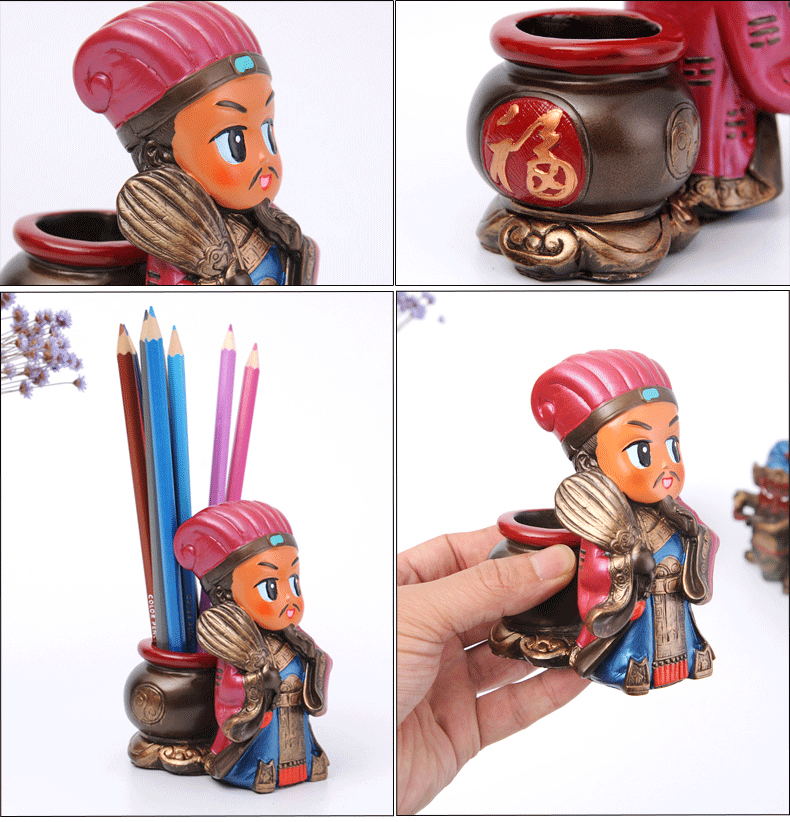 家佳樂(lè)文學(xué)特色三國(guó)人物公仔創(chuàng)意筆筒