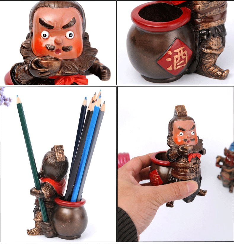 家佳樂(lè)文學(xué)特色三國(guó)人物公仔創(chuàng)意筆筒