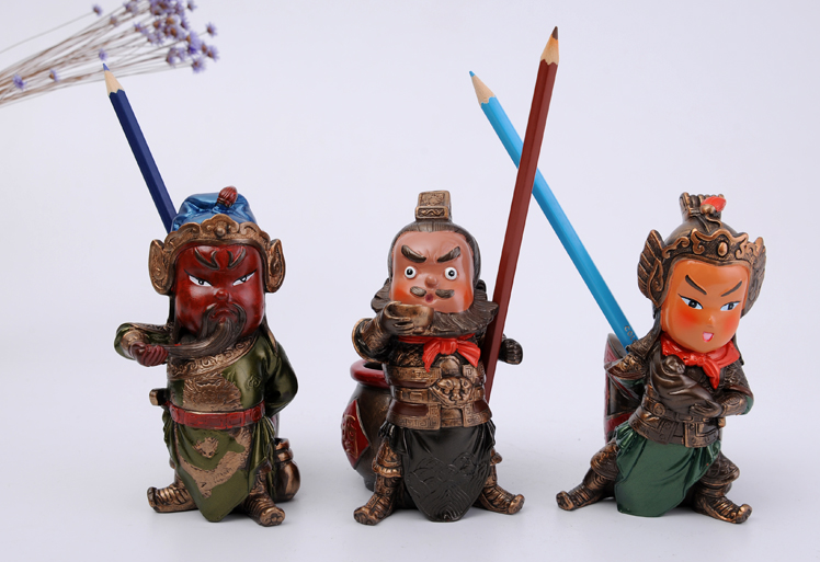 家佳樂(lè)文學(xué)特色三國(guó)人物公仔創(chuàng)意筆筒