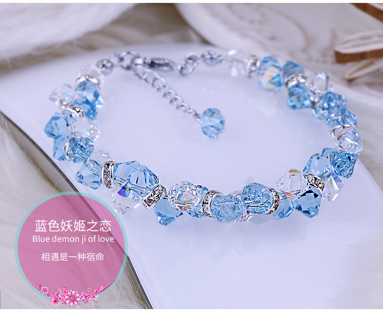 簡約個(gè)性清新百搭森系奧地利紫水晶手鏈