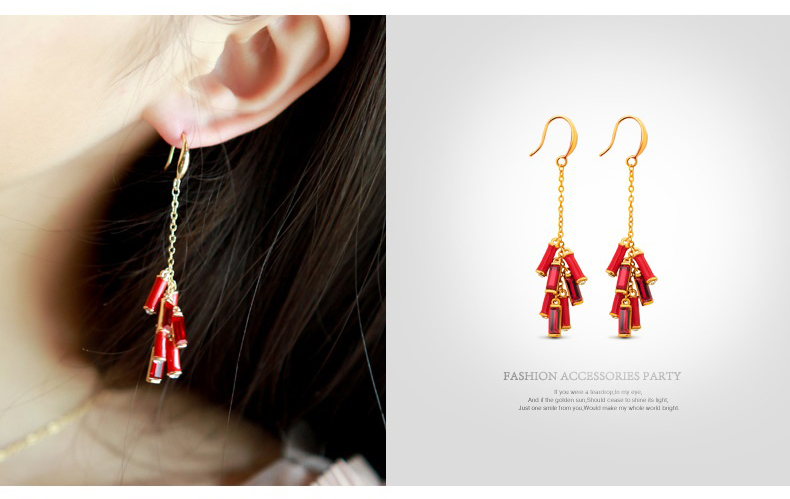 家佳樂文學(xué)施華洛世奇元素水晶春竹耳環(huán)