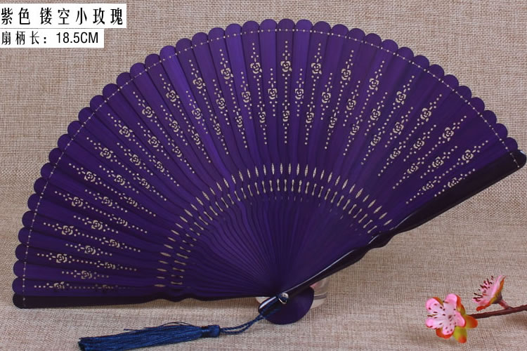 家佳樂(lè)文學(xué)復(fù)古迷你全竹高檔扇子鏤空