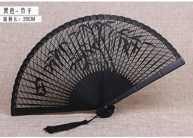 家佳樂(lè)文學(xué)復(fù)古迷你全竹高檔扇子鏤空