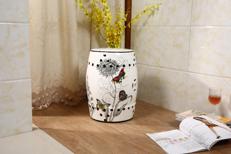 家佳樂文學新中式陶瓷凳子鼓凳鼓墩美式