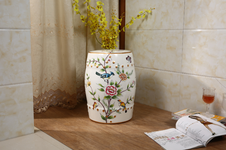 家佳樂文學新中式陶瓷凳子鼓凳鼓墩美式