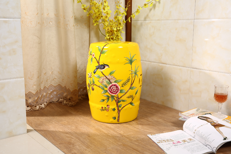 家佳樂文學新中式陶瓷凳子鼓凳鼓墩美式