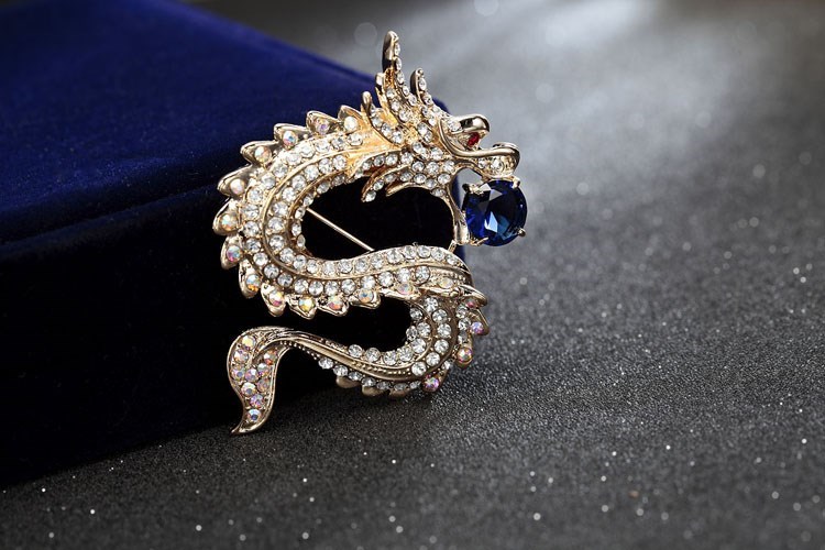 家佳樂(lè)文學(xué)十二生肖胸針動(dòng)物龍胸花別針