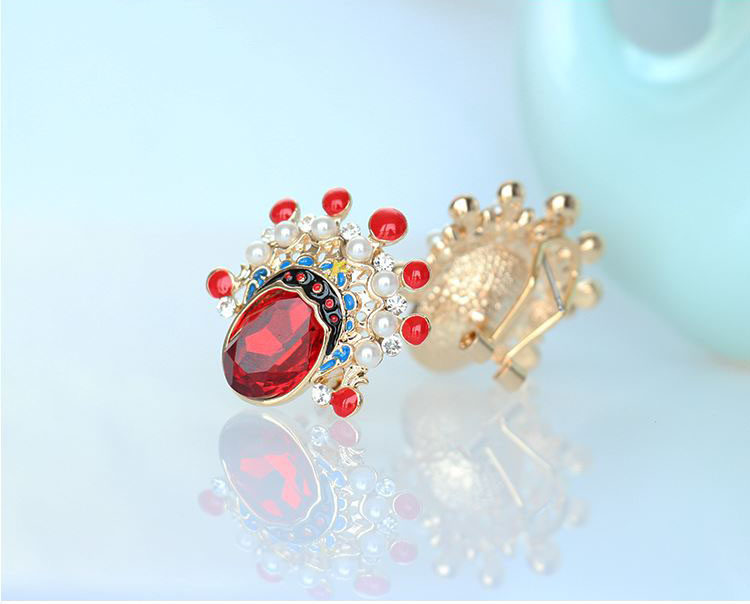 家佳樂文學(xué)京劇臉譜刀馬旦水晶耳環(huán)