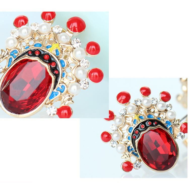 家佳樂文學(xué)京劇臉譜刀馬旦水晶耳環(huán)