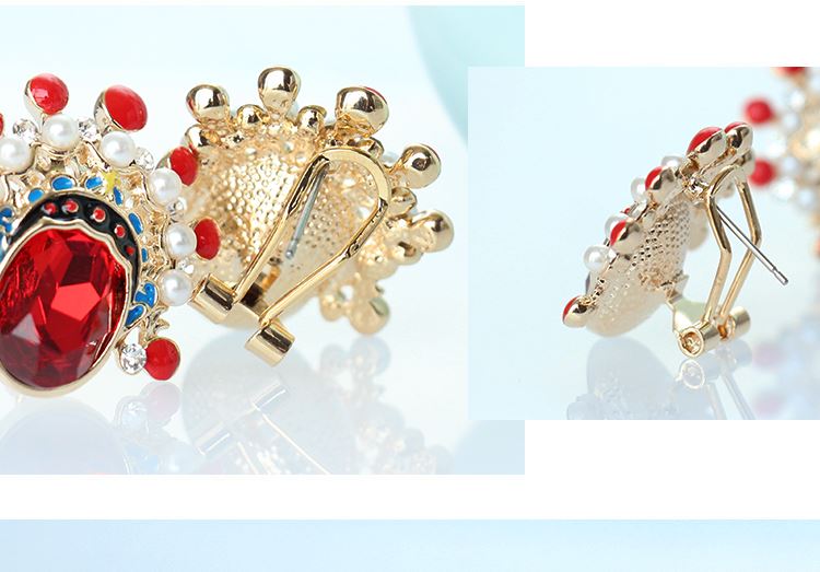 家佳樂文學(xué)京劇臉譜刀馬旦水晶耳環(huán)