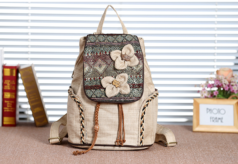 民族風手工編織復(fù)古雙肩包