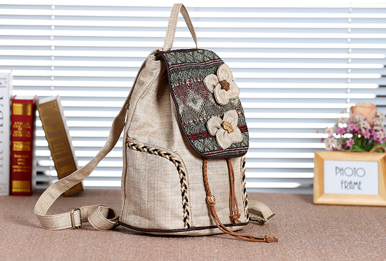 民族風手工編織復(fù)古雙肩包