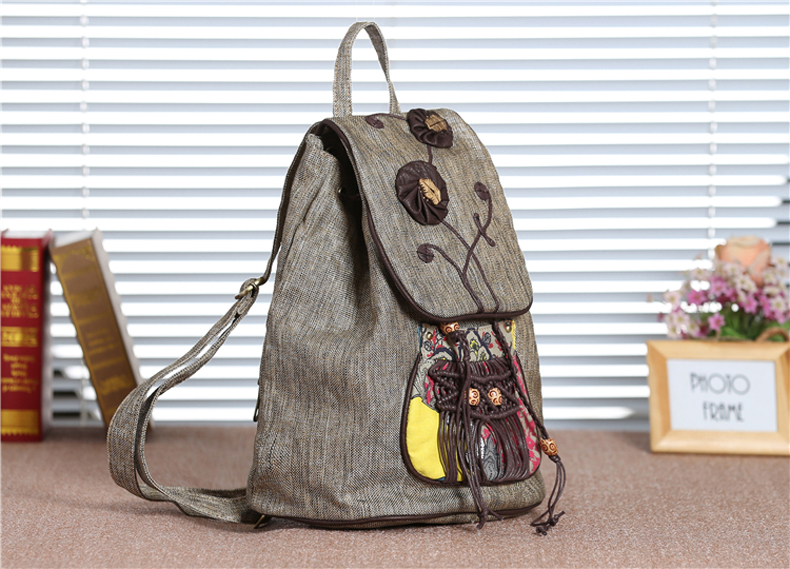 民族風手工編織復(fù)古雙肩包