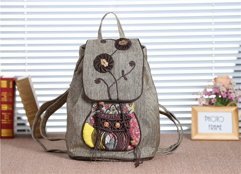 民族風手工編織復(fù)古雙肩包