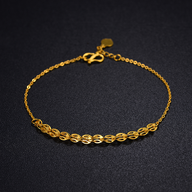 潮流黃金半鳳尾半O字手鏈