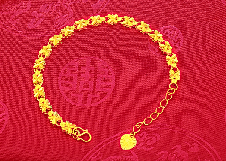 18k黃金玲瓏轉(zhuǎn)運珠手鏈女款