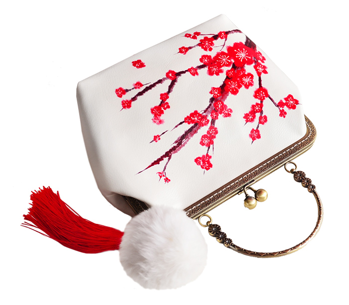 古風漢服紅色梅花小方包