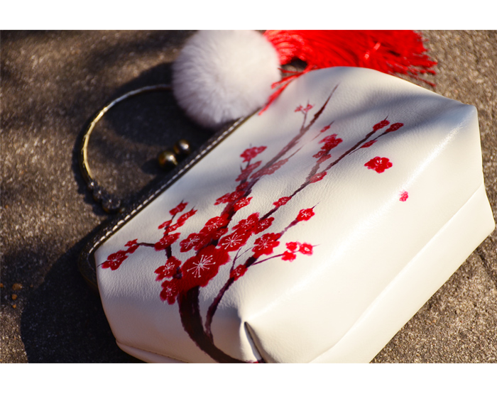 古風漢服紅色梅花小方包