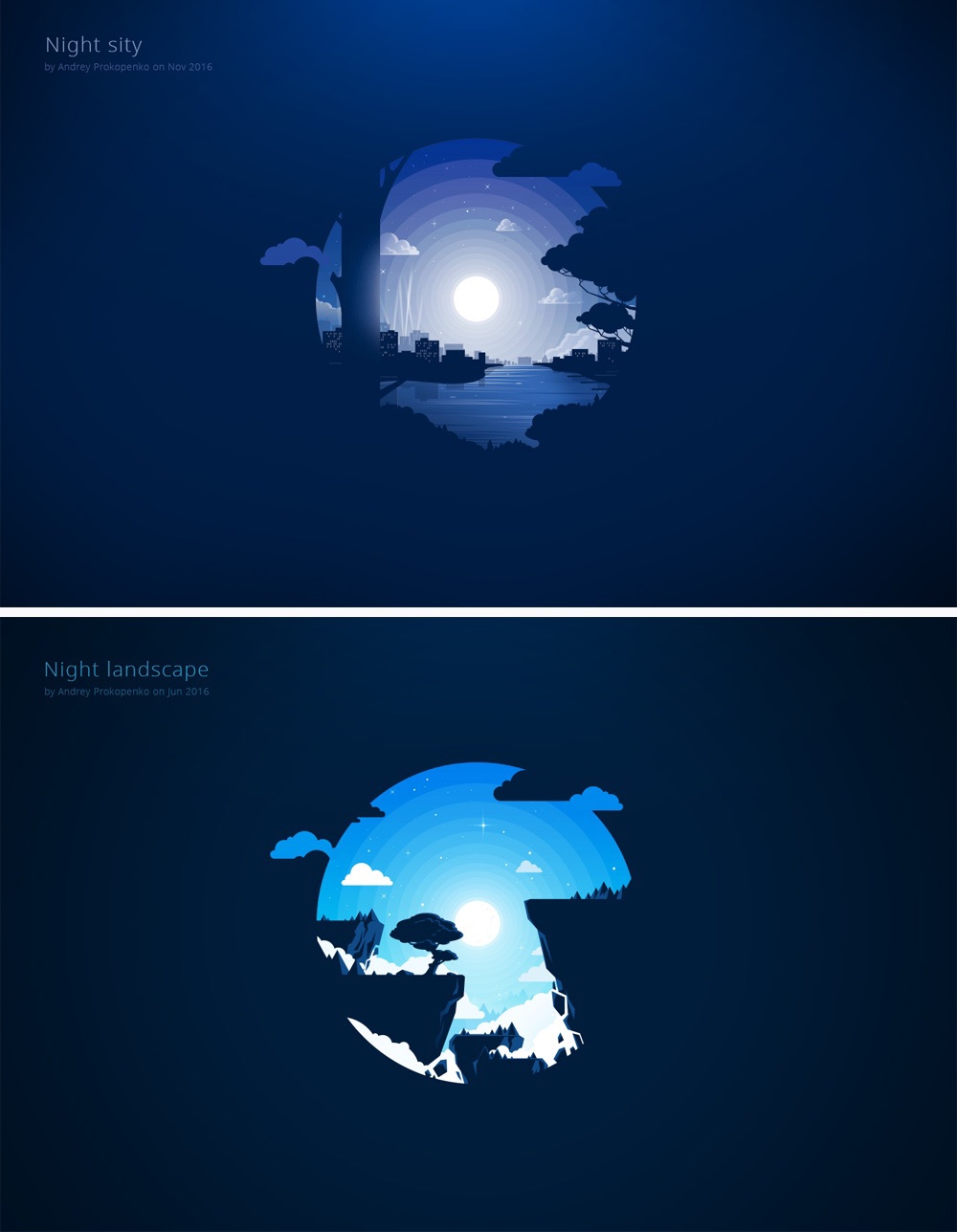 簡約唯美漸變插畫繪制，風(fēng)景美如畫!