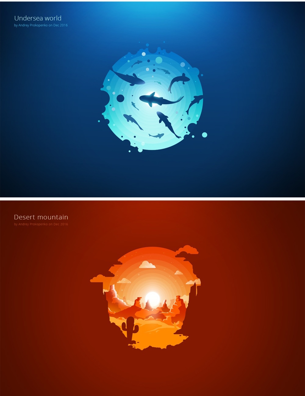 簡約唯美漸變插畫繪制，風(fēng)景美如畫!