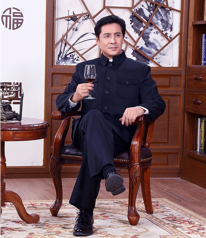 家佳樂文學(xué)精練大方中老年中山裝