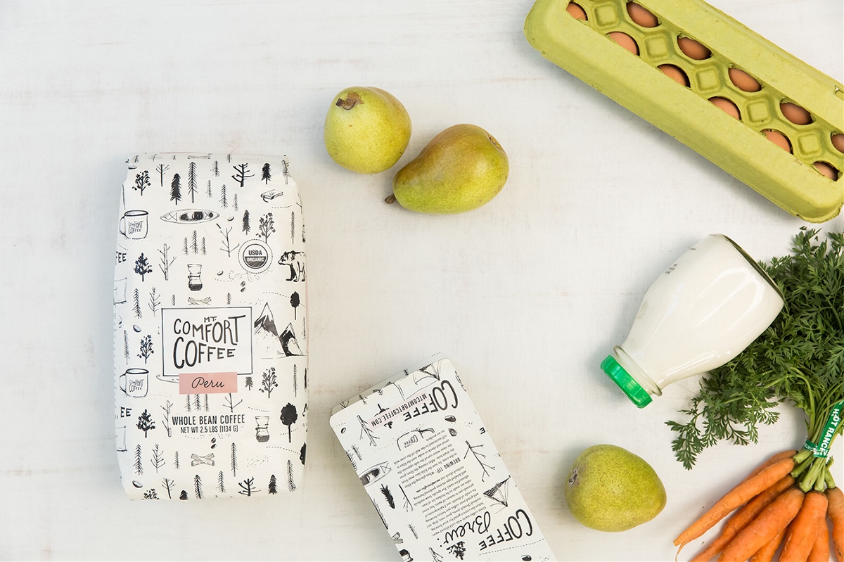 時尚個性手繪有趣的咖啡包裝