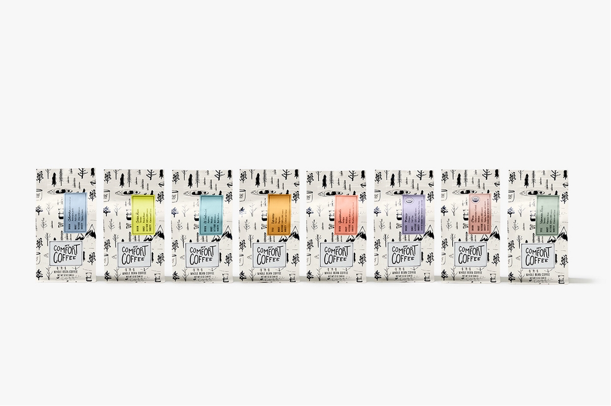 時尚個性手繪有趣的咖啡包裝