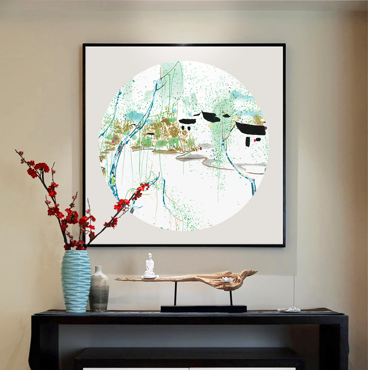 景秀山河，精美水墨裝飾畫