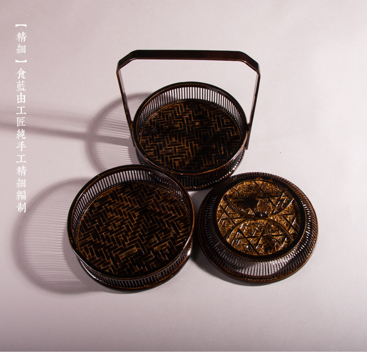 復(fù)古家佳樂(lè)文學(xué)手提籃子，精致手工竹編餐籃