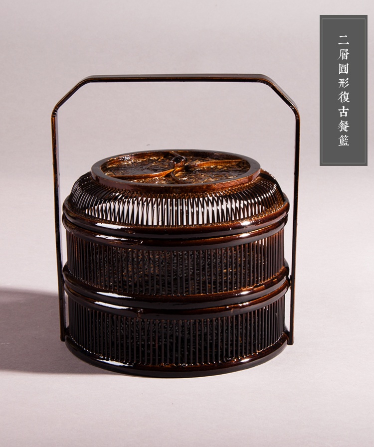 復(fù)古家佳樂(lè)文學(xué)手提籃子，精致手工竹編餐籃