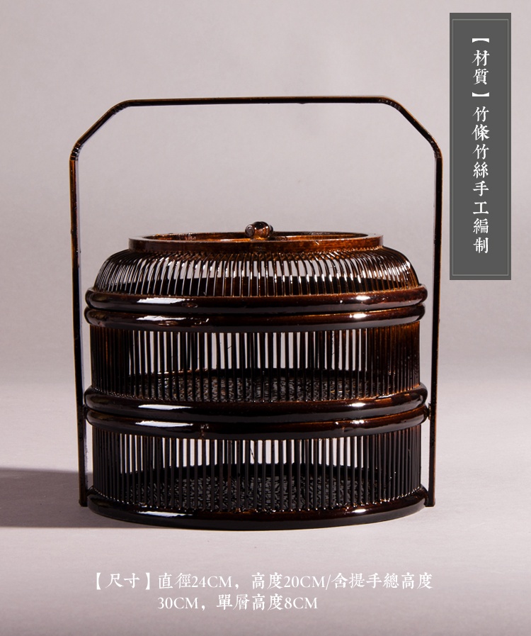 復(fù)古家佳樂(lè)文學(xué)手提籃子，精致手工竹編餐籃