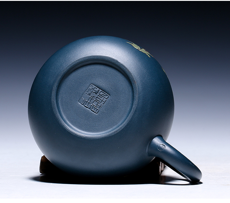 純手工紫砂壺，小巧琺瑯印花紫砂壺