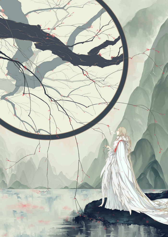 古風(fēng)唯美插畫，抽象細(xì)膩的手繪插畫