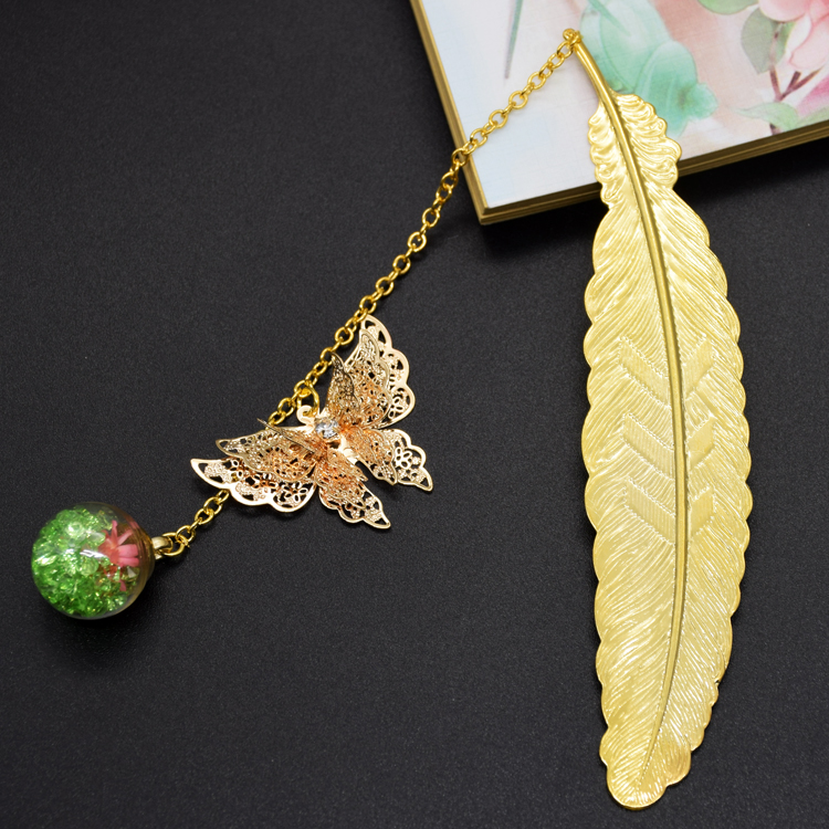 精致華麗書簽，蝴蝶飛舞金屬書簽