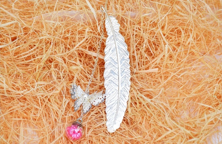 精致華麗書簽，蝴蝶飛舞金屬書簽