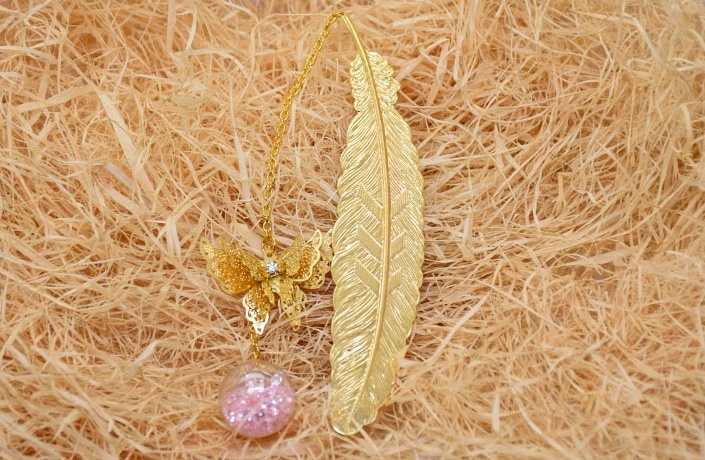 精致華麗書簽，蝴蝶飛舞金屬書簽