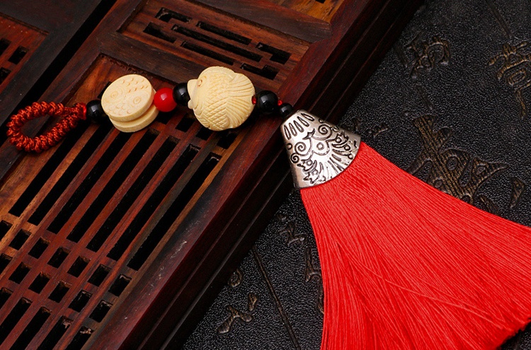 家佳樂文學(xué)流蘇木雕，年年有余細(xì)膩木雕