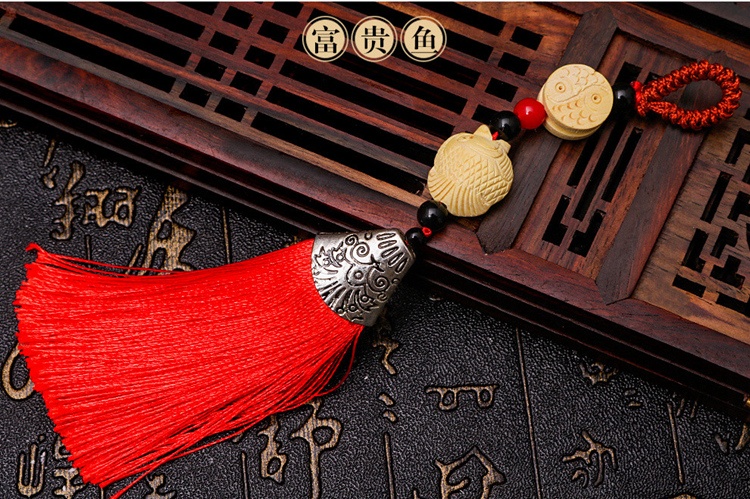 家佳樂文學(xué)流蘇木雕，年年有余細(xì)膩木雕