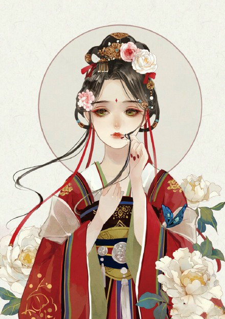 古典美女插畫，家佳樂文學(xué)手繪插畫