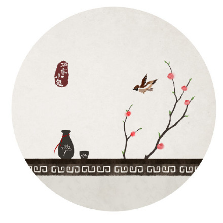 新春寓景插畫，家佳樂文學(xué)手繪插畫