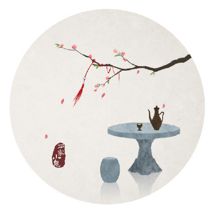 新春寓景插畫，家佳樂文學(xué)手繪插畫