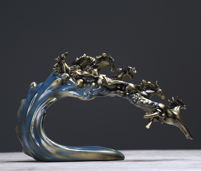 萬馬奔騰工藝品，家佳樂文學(xué)馬到成功擺飾