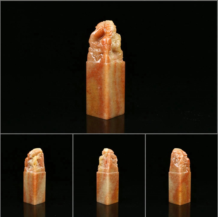 龍戲珠壽山石印章，獨(dú)具匠心印章圖片